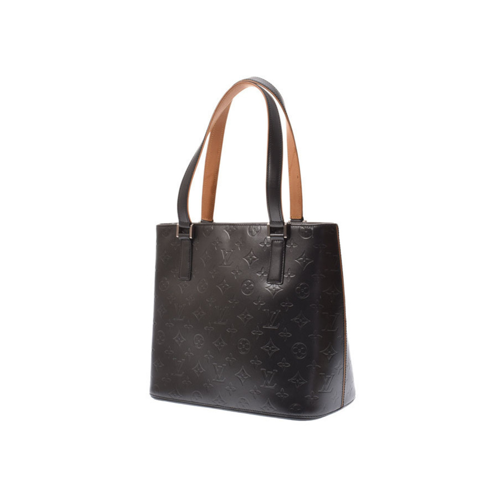 Louis Vuitton Handbag Black Leather Stockton Matte Monogram